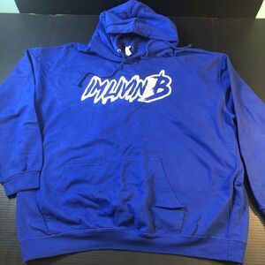 "Im Livin B" Men's Blue Cotton Blend Hoodie [Size XXL] Graphic RN‎ 153373